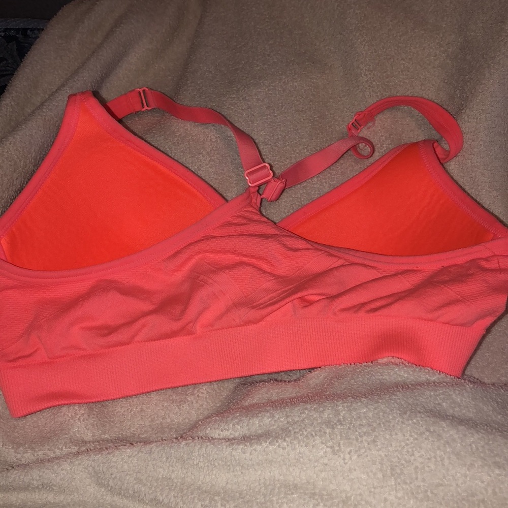 Medium Pink/Orange Padded Razorback Sports Bra - Picture 2 of 3